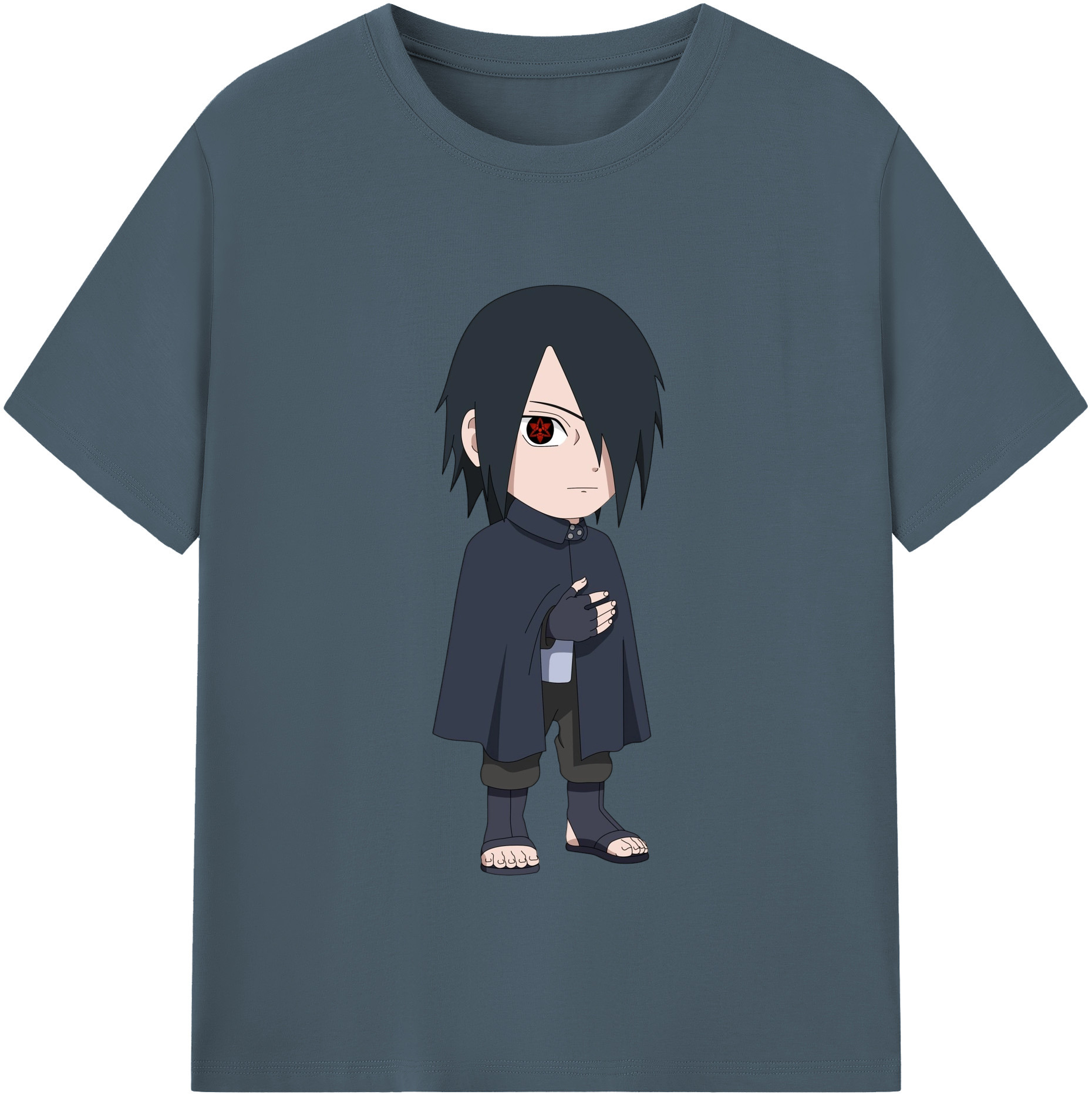 （画像用） NARUTO -ナルト- うちは サスケ Uchiha Sasuke 綿100％半袖Tシャツ（フロントプリント）